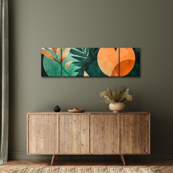 Obraz - Geometrické přírodní motivy (170x50 cm)