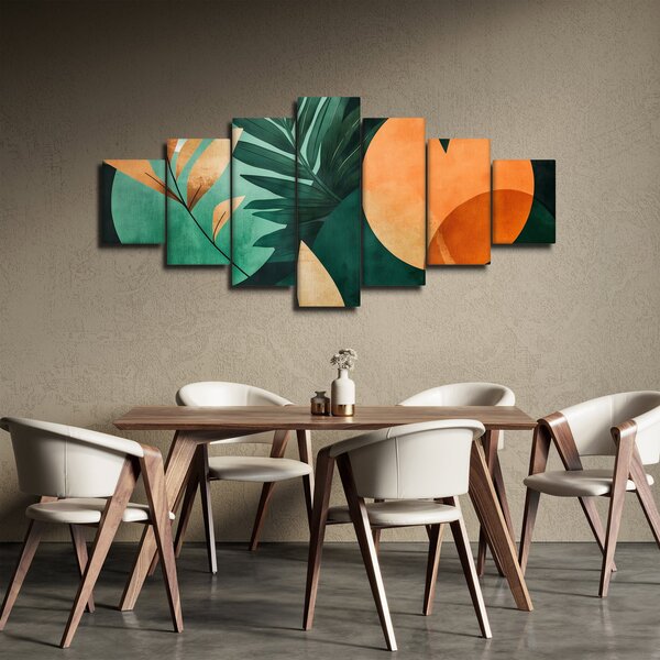 Obraz - Geometrické přírodní motivy (210x100 cm)