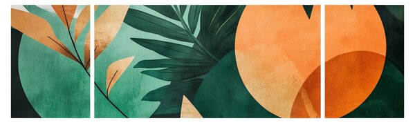 Obraz - Geometrické přírodní motivy (170x50 cm)