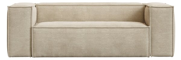 Kave Home Béžová manšestrová pohovka Blok 210 cm