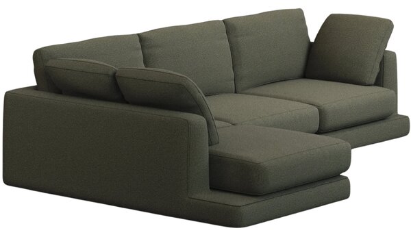 Kave Home Zelená rohová pohovka Gala 300 cm, levá