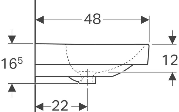 Geberit Smyle Square umyvadlo 90x48 cm obdélníkový klasický-nábytkový-zápustný bílá lesk 500.252.01.1