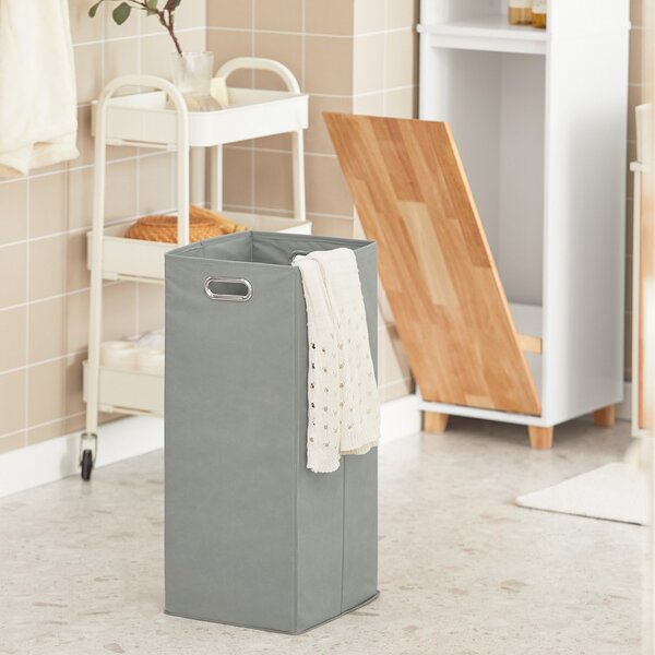 Sobuy Bzr74-W Koupelnová Vysoká Skříňka Koupelnová Polička Skříňka Na Prádlo Koupelnový Nábytek Bílá-Přírodní 31X170X32Cm