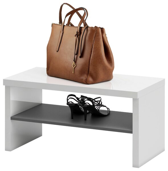 BOTNÍK S LAVICÍ, antracitová, bílá, 80/40/40 cm Xora - Šatní skříně, Online Only