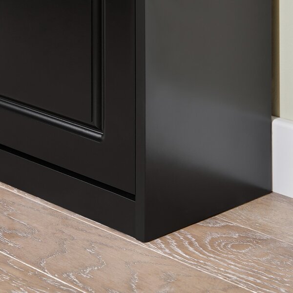 Sobuy Fsr94-Sch Sklápěč Bot Botník Se 3 Klopami Botník Černý 53X117X24Cm