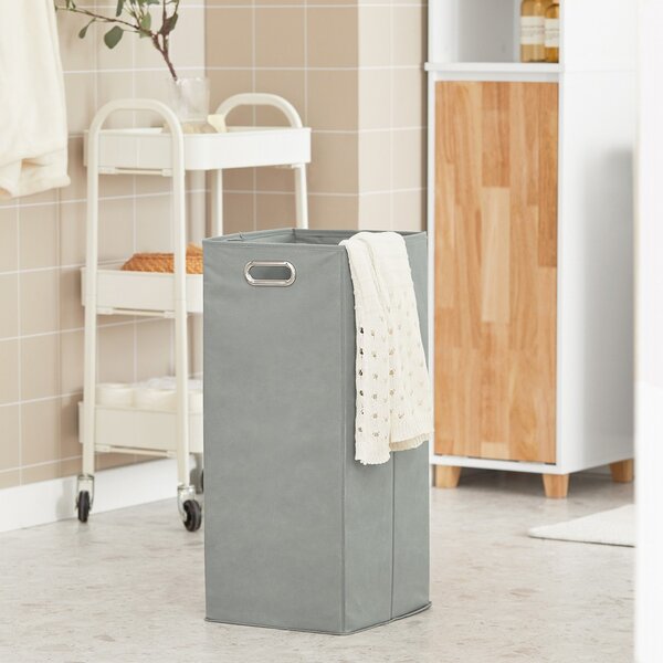 Sobuy Bzr74-W Koupelnová Vysoká Skříňka Koupelnová Polička Skříňka Na Prádlo Koupelnový Nábytek Bílá-Přírodní 31X170X32Cm
