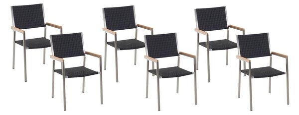 Set 6ks. židlí Grosso (černá) (ratan). 1011518
