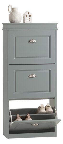 Sobuy Fsr94-Hg Botník Sklápěč Bot Botník Se 3 Klapkami Světle Šedá 53X117X24Cm