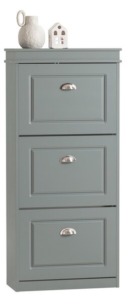 Sobuy Fsr94-Hg Botník Sklápěč Bot Botník Se 3 Klapkami Světle Šedá 53X117X24Cm