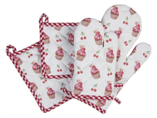 Bavlněná podložka pod hrnec Cherry Cupcake – 20x20 cm