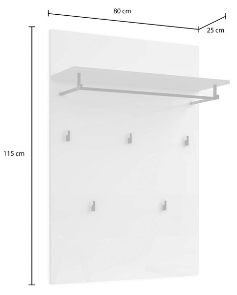ŠATNÍ PANEL, bílá, 80/115/28 cm Xora - Šatní panely, Online Only