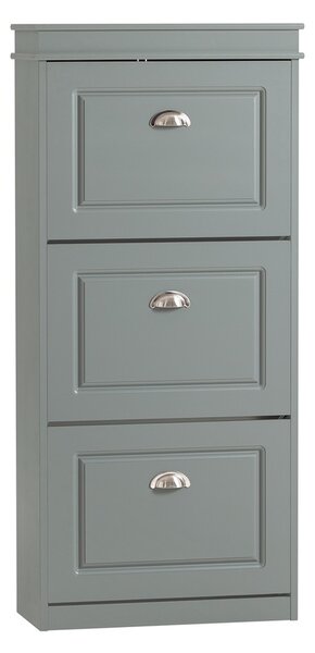 Sobuy Fsr94-Hg Botník Sklápěč Bot Botník Se 3 Klapkami Světle Šedá 53X117X24Cm