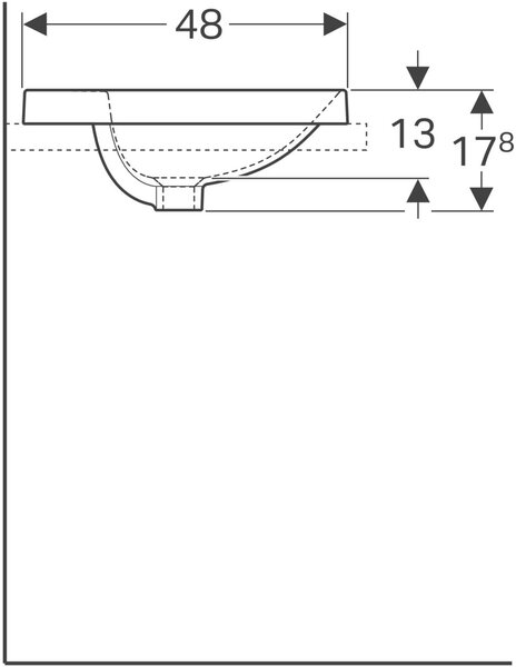 Geberit Variform umyvadlo 60x48 cm oválné zápustný bílá matný 500.727.00.2