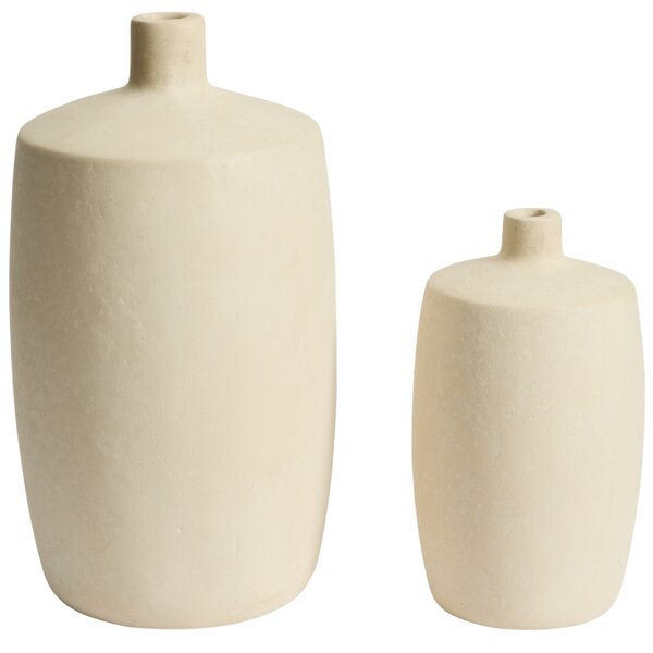Kave Home Béžová váza Mireni 26 cm