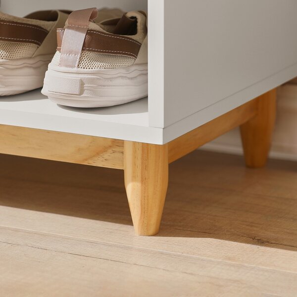 Sobuy Fsr128-W Botník Lavice S Úložným Prostorem Bílo-Přírodní 100X60X35Cm