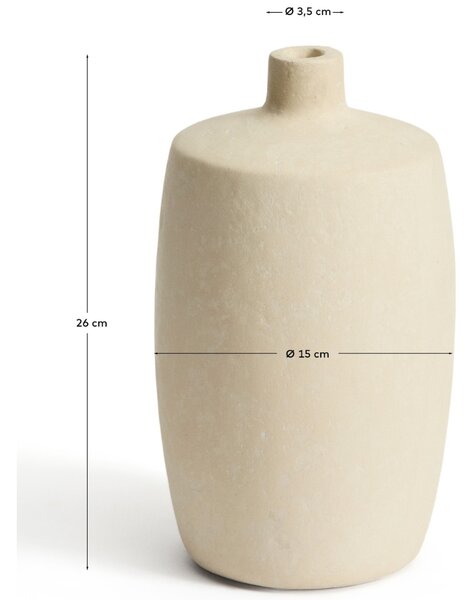 Kave Home Béžová váza Mireni 39 cm