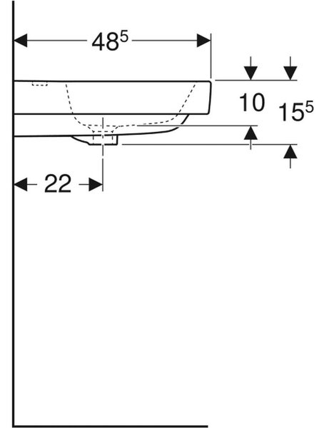 Geberit Modo umyvadlo 100x48.5 cm obdélníkový nábytkový bílá lesk 502.876.00.1