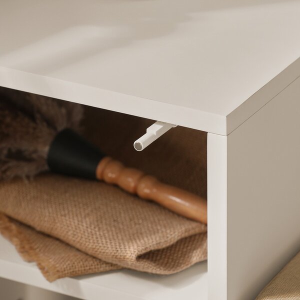 Sobuy Fsr128-W Botník Lavice S Úložným Prostorem Bílo-Přírodní 100X60X35Cm