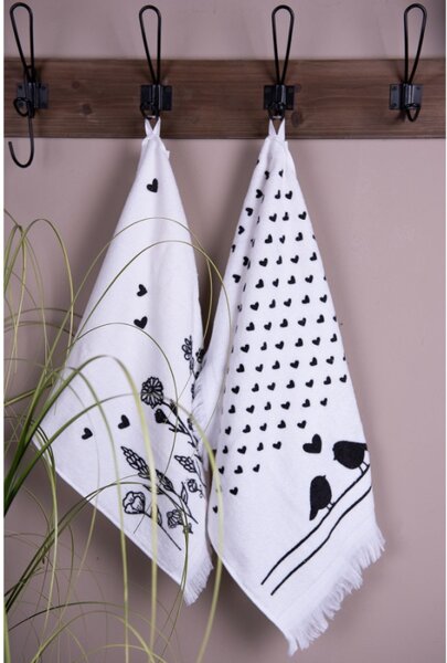 Kuchyňský froté ručník s ptáčky Love Birds – 40x66 cm