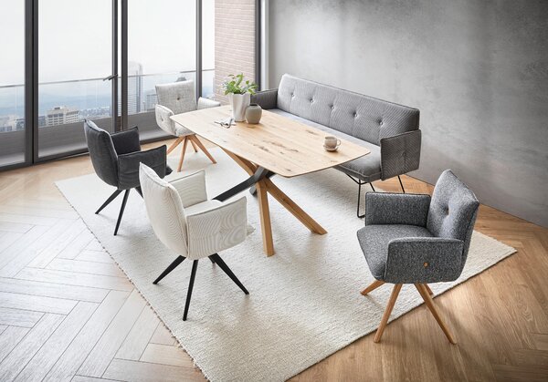 JÍDELNÍ STŮL, dub, černá, barvy dubu, 180/90/75 cm Linea Natura