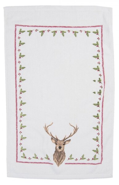 Froté kuchyňský ručník s jelenem Cosy Lodge – 40x66 cm