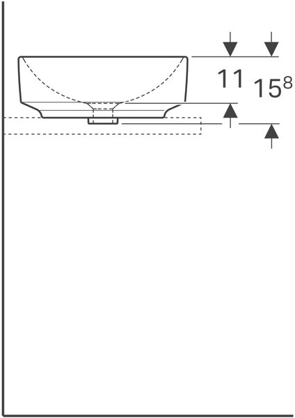 Geberit Variform umyvadlo 40x40 cm kulatý na pult bílá matný 500.768.00.2