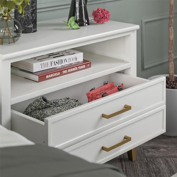 Bílý noční stolek Westerleigh – CosmoLiving by Cosmopolitan