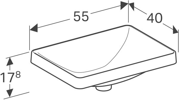 Geberit Variform umyvadlo 55x40 cm obdélníkový zápustný bílá 500.739.01.2