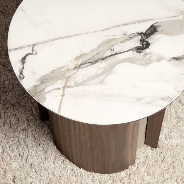 -25 % Dny MOMENTI– Angel Cerdá Bílý porcelánový odkládací stolek No. 2166, ⌀ 50 cm