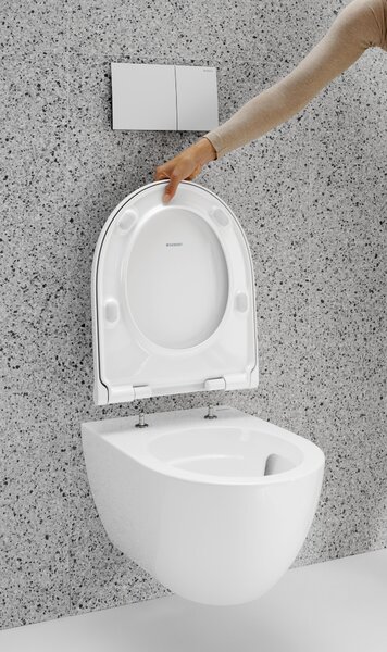 Geberit Acanto wc mísa se sedátkem s pomalým sklápěním závěsná bez splachovacího kruhu s vírovým splachováním bílá 502.774.00.8