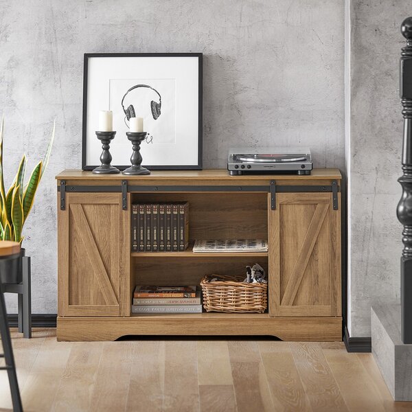 Sobuy Fsb60-Br Příborník Komoda Kuchyňská Skříň Boční Skříň 120X70X40Cm