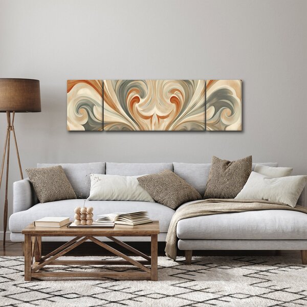 Obraz - Víření v zemitých barvách (170x50 cm)
