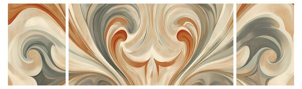 Obraz - Víření v zemitých barvách (170x50 cm)