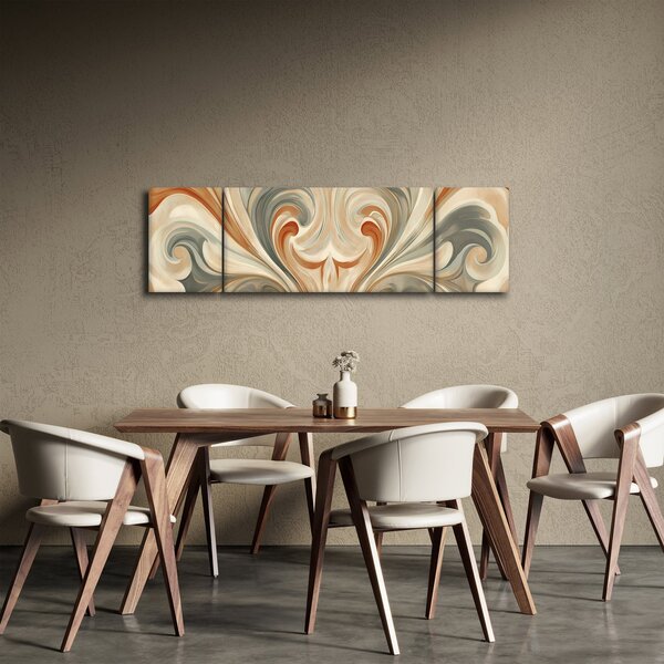 Obraz - Víření v zemitých barvách (170x50 cm)