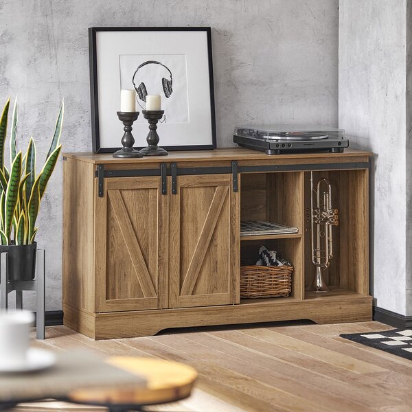 Sobuy Fsb60-Br Příborník Komoda Kuchyňská Skříň Boční Skříň 120X70X40Cm