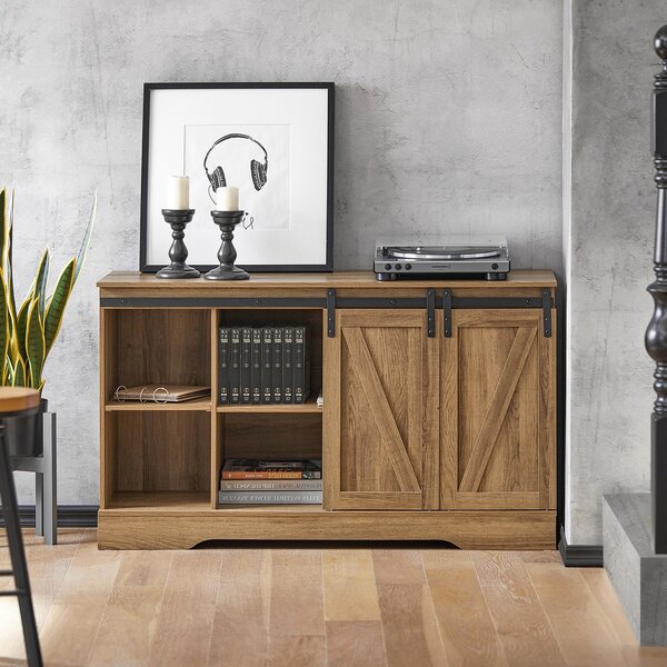 Sobuy Fsb60-Br Příborník Komoda Kuchyňská Skříň Boční Skříň 120X70X40Cm