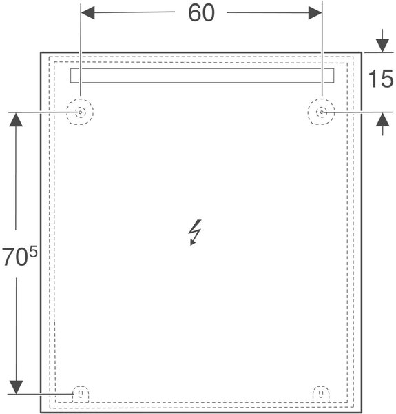 Geberit Option Basic Square zrcadlo 80x90 cm obdélníkový s osvětlením 502.813.00.1