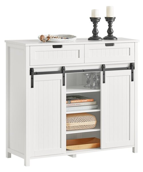 Sobuy Fsb74-W Kuchyňská Skříňka Příborník Úložná Skříň Komoda Bílá 104X93X35Cm