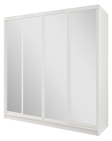 Skříň Rim-Veneziano 4D 2,4 m se zrcadlem, bílá