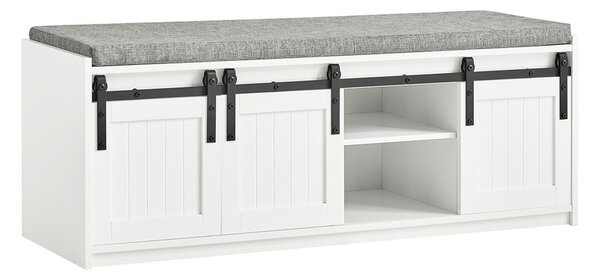 Sobuy Fsr133-W Botník Se Sedací Lavicí Lavice S Úložným Prostorem Bílý 120X45X35Cm