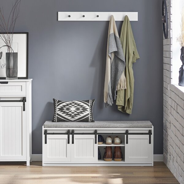 Sobuy Fsr133-W Botník Se Sedací Lavicí Lavice S Úložným Prostorem Bílý 120X45X35Cm