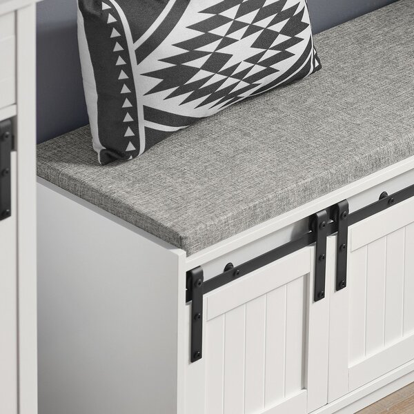 Sobuy Fsr133-W Botník Se Sedací Lavicí Lavice S Úložným Prostorem Bílý 120X45X35Cm