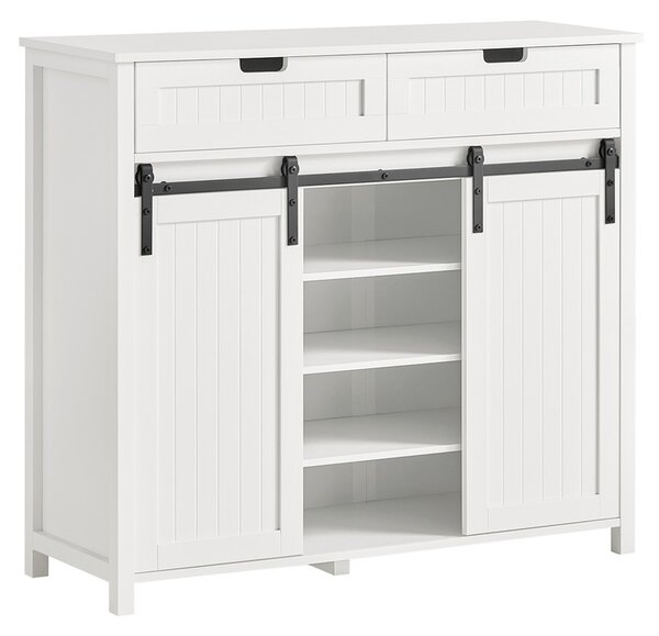 Sobuy Fsb74-W Kuchyňská Skříňka Příborník Úložná Skříň Komoda Bílá 104X93X35Cm