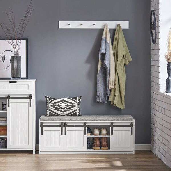 Sobuy Fsr133-W Botník Se Sedací Lavicí Lavice S Úložným Prostorem Bílý 120X45X35Cm