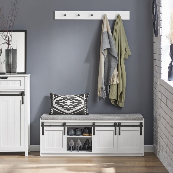 Sobuy Fsr133-W Botník Se Sedací Lavicí Lavice S Úložným Prostorem Bílý 120X45X35Cm