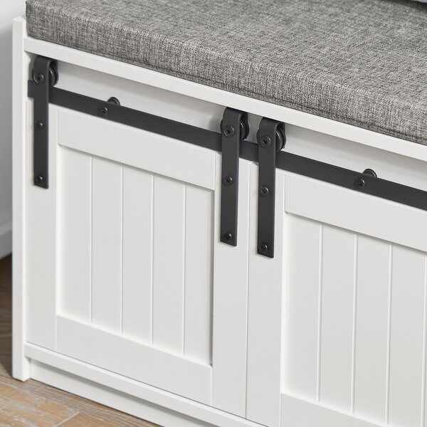 Sobuy Fsr133-W Botník Se Sedací Lavicí Lavice S Úložným Prostorem Bílý 120X45X35Cm