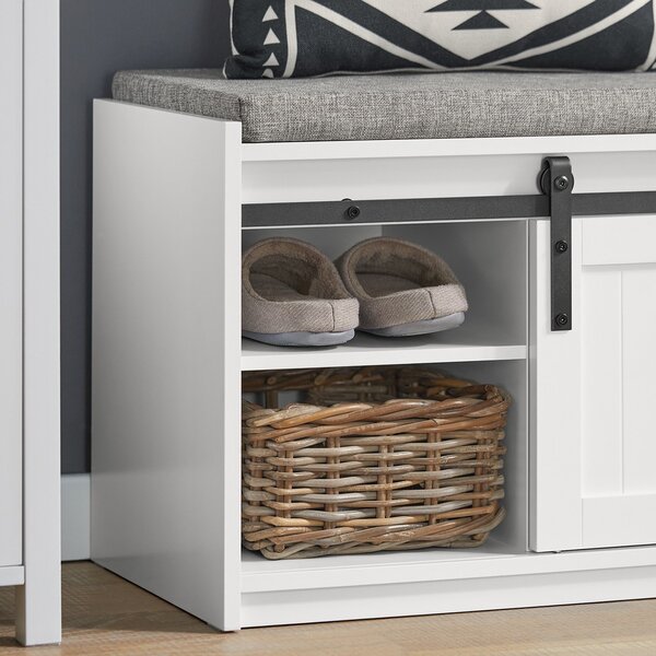 Sobuy Fsr133-W Botník Se Sedací Lavicí Lavice S Úložným Prostorem Bílý 120X45X35Cm