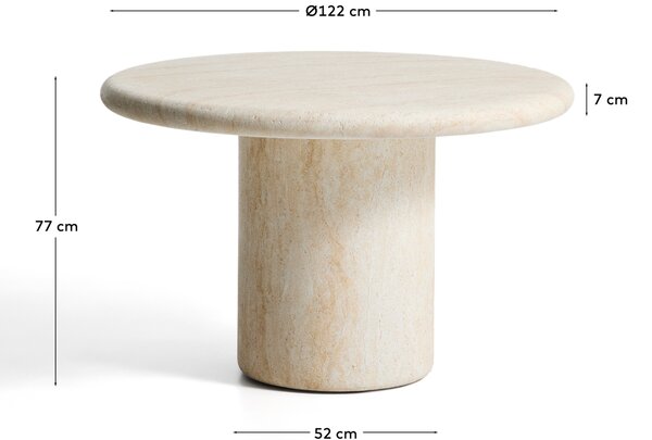 Kave Home Béžový cementový zahradní stůl Drasi Ø 122 cm