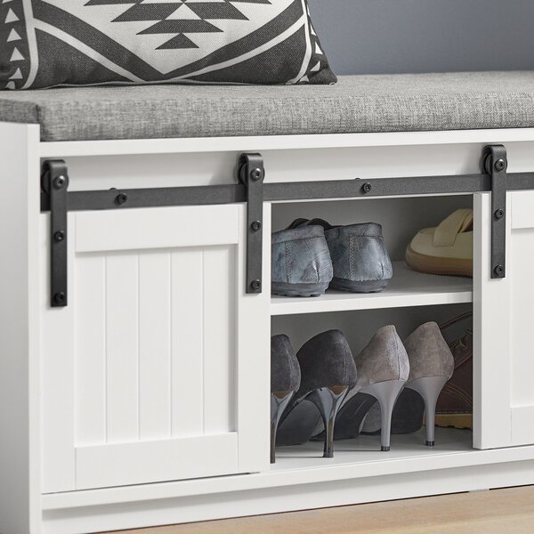 Sobuy Fsr133-W Botník Se Sedací Lavicí Lavice S Úložným Prostorem Bílý 120X45X35Cm