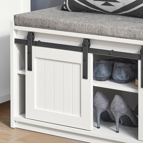 Sobuy Fsr133-W Botník Se Sedací Lavicí Lavice S Úložným Prostorem Bílý 120X45X35Cm